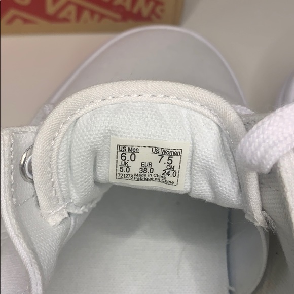 White Canvas Old Skool Mule Vans - Picture 5 of 5